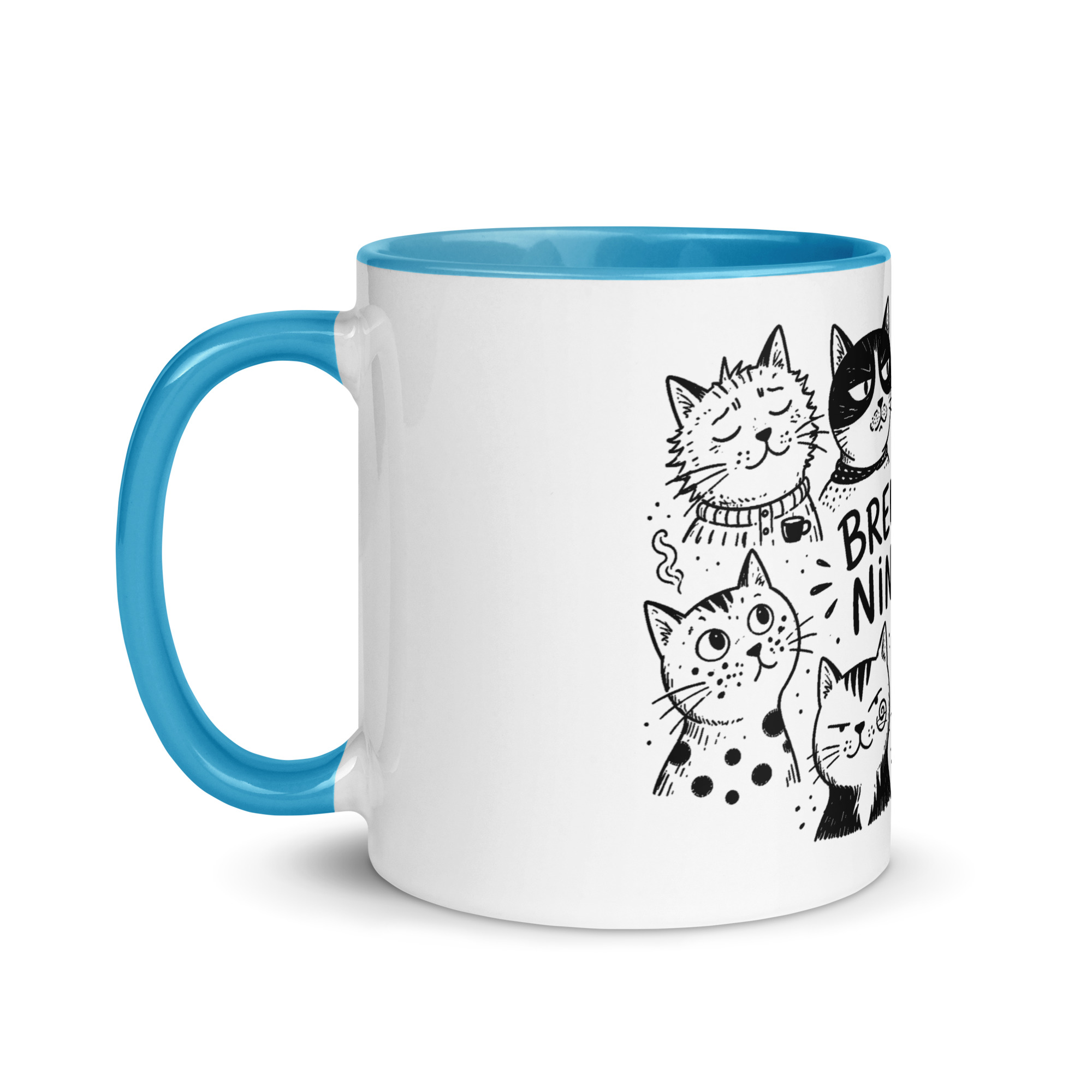 Brewed for Nine Lives Cat Mug with Color Inside - Image 31