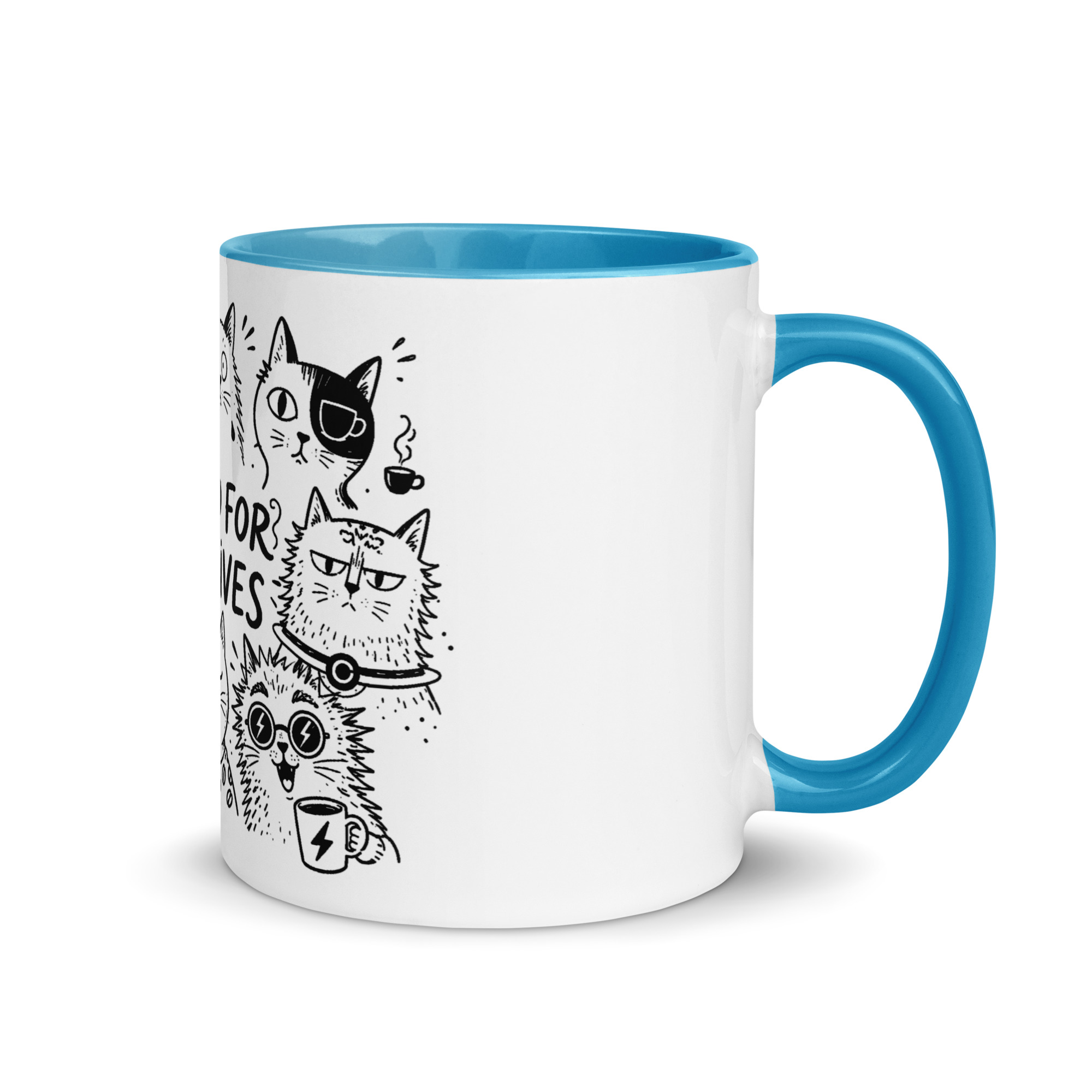Brewed for Nine Lives Cat Mug with Color Inside - Image 29