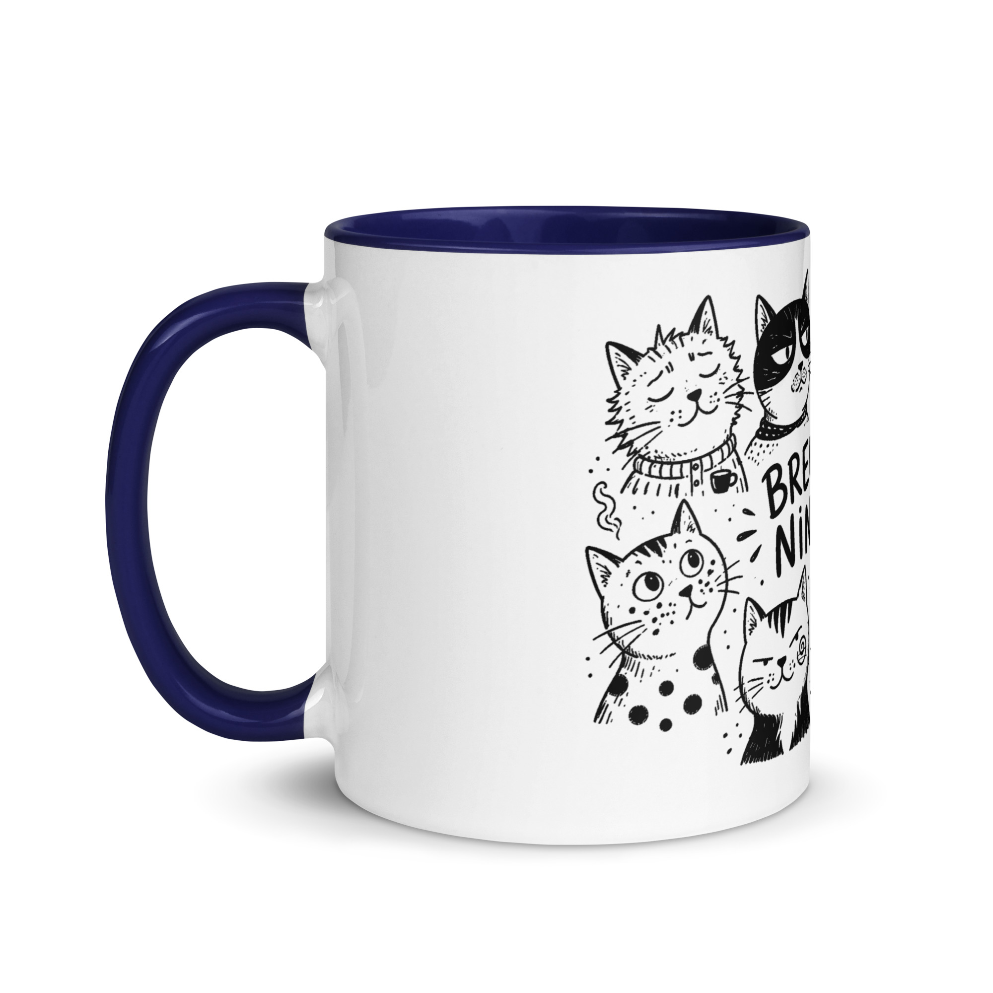 Brewed for Nine Lives Cat Mug with Color Inside - Image 10