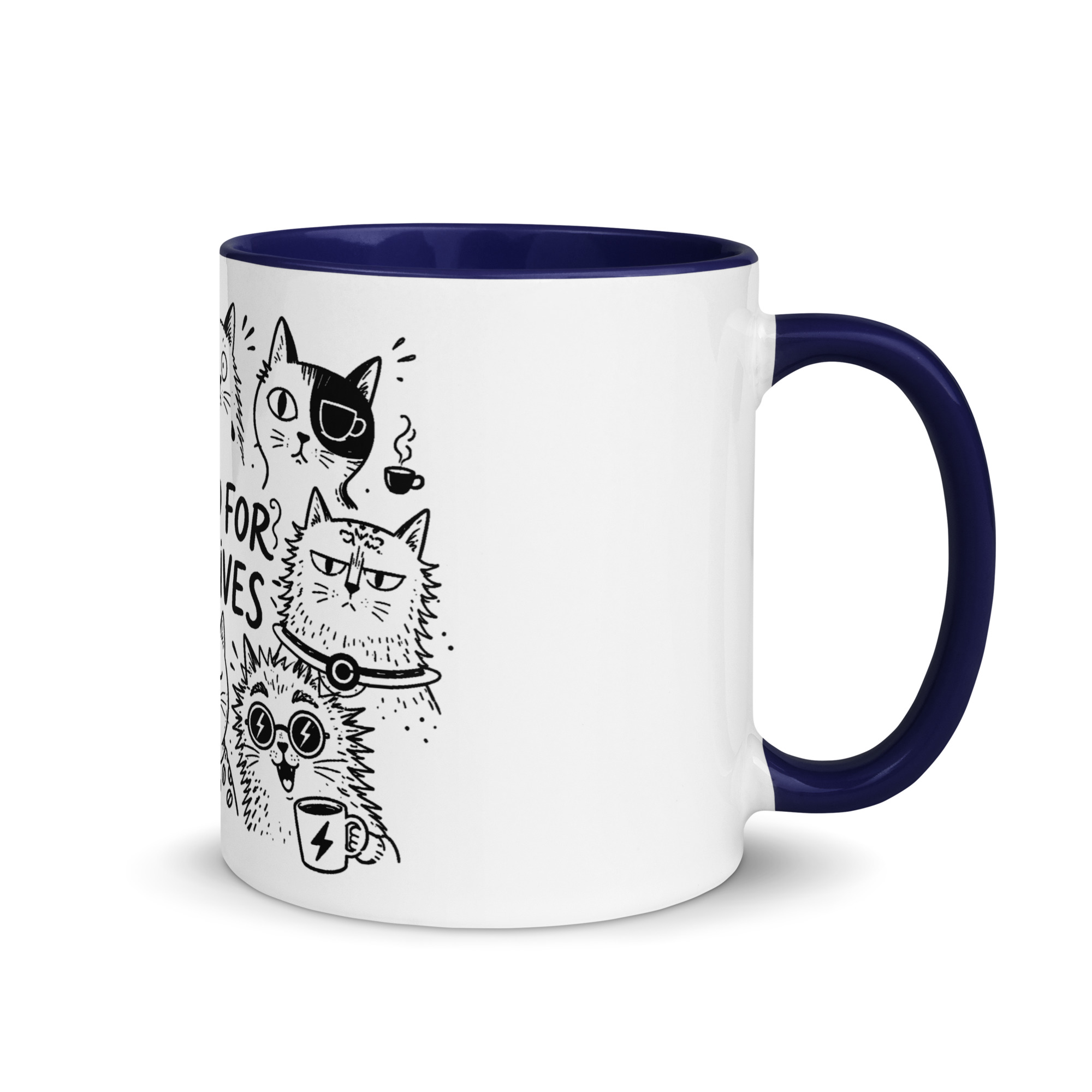 Brewed for Nine Lives Cat Mug with Color Inside - Image 8