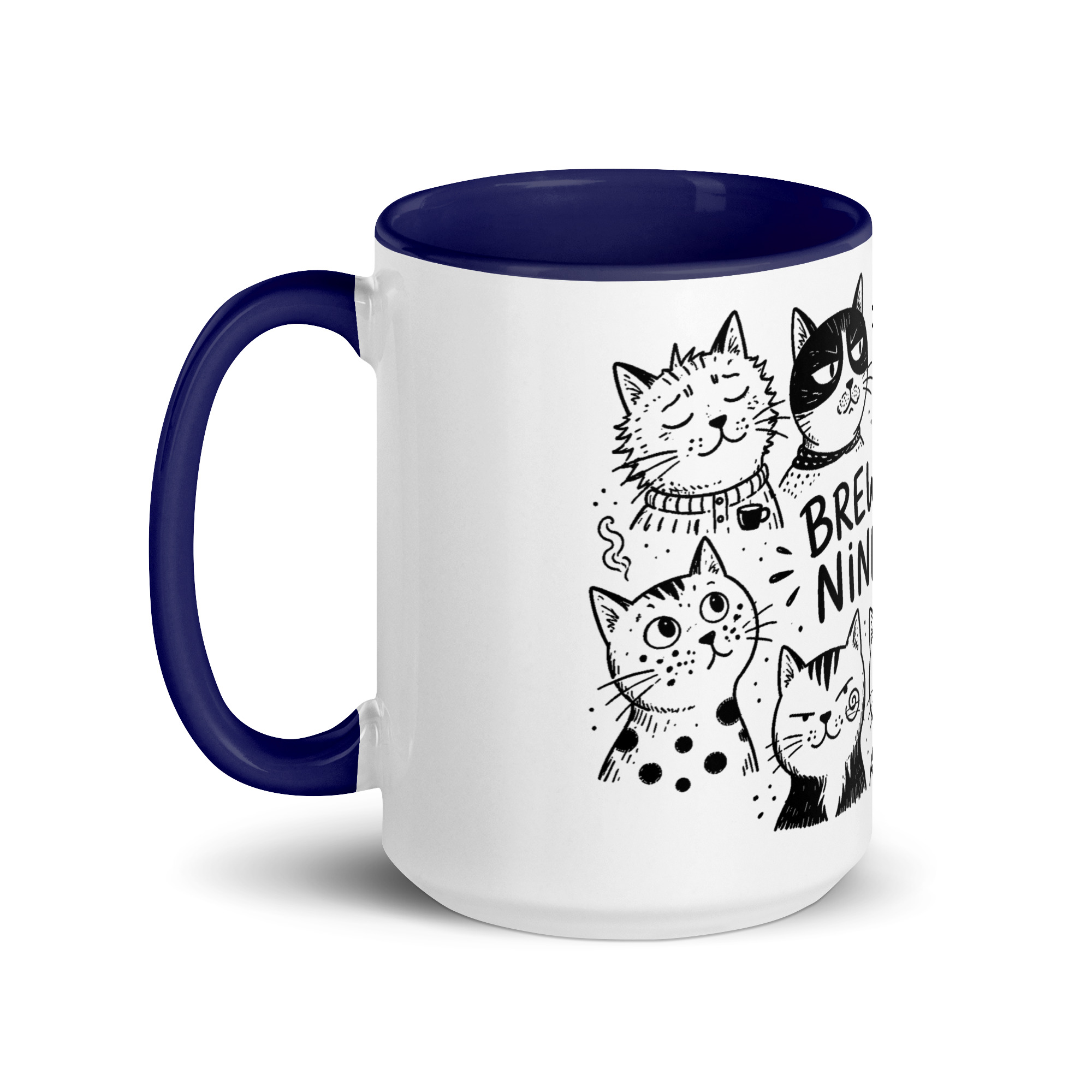 Brewed for Nine Lives Cat Mug with Color Inside - Image 13