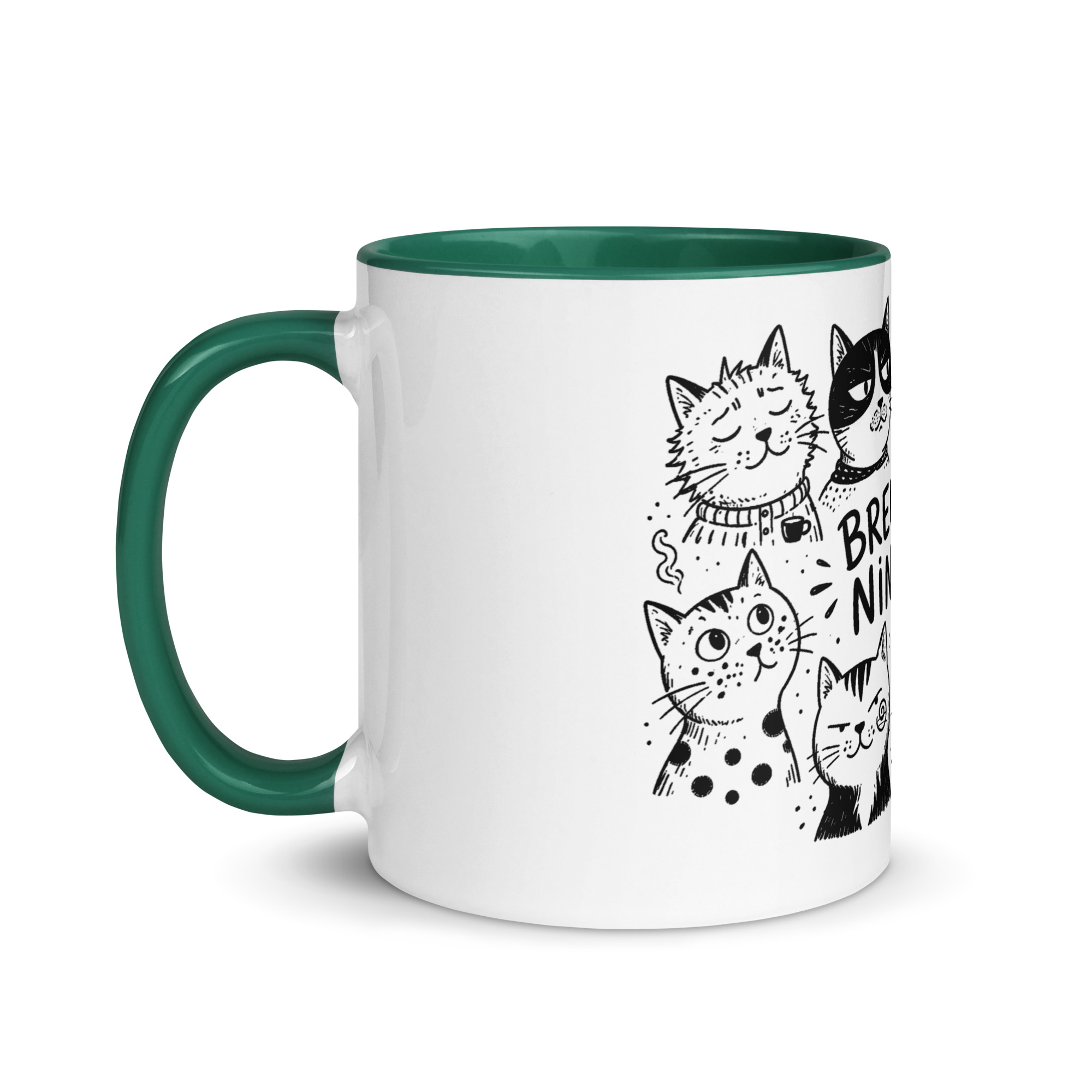 Brewed for Nine Lives Cat Mug with Color Inside - Image 22