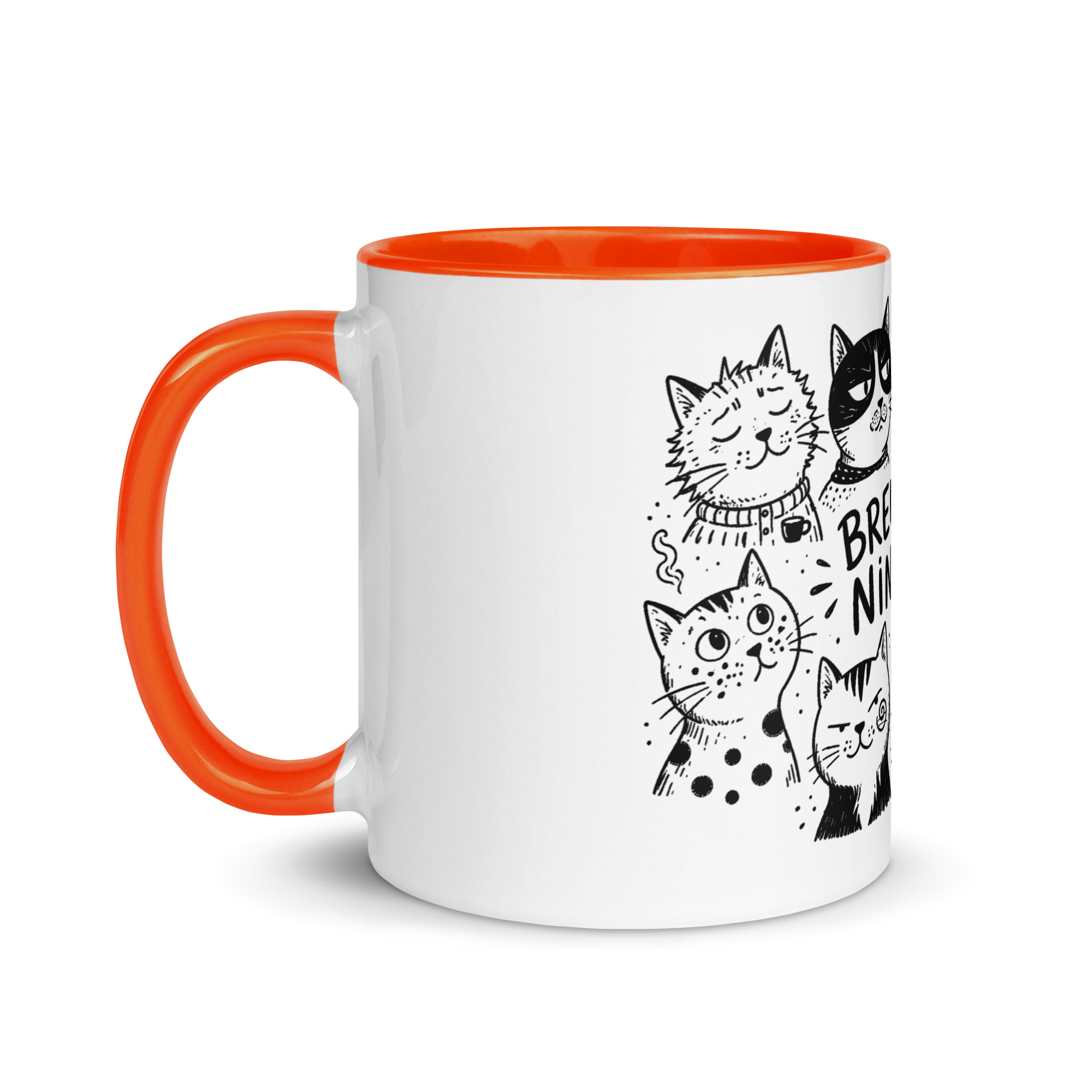 Brewed for Nine Lives Cat Mug with Color Inside - Image 28