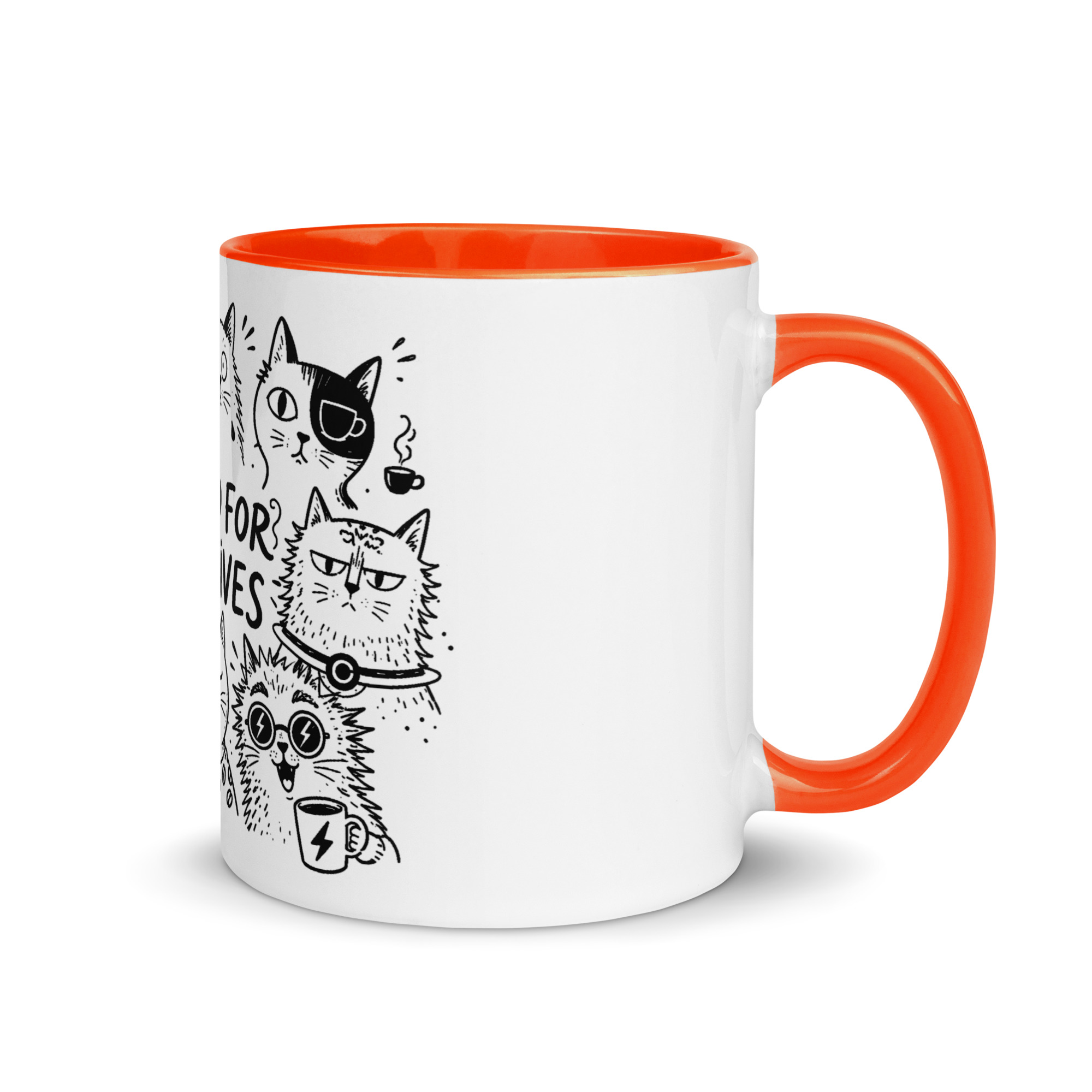 Brewed for Nine Lives Cat Mug with Color Inside - Image 26