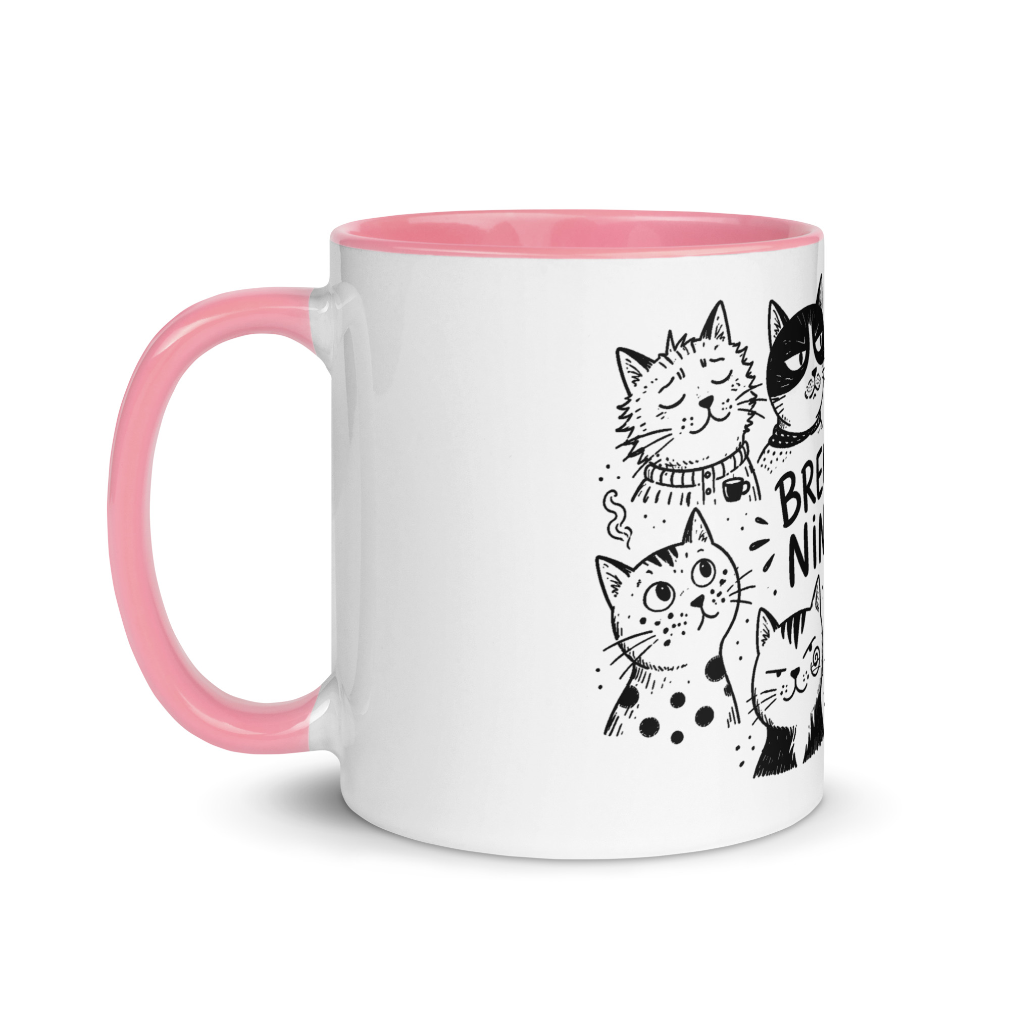 Brewed for Nine Lives Cat Mug with Color Inside - Image 37