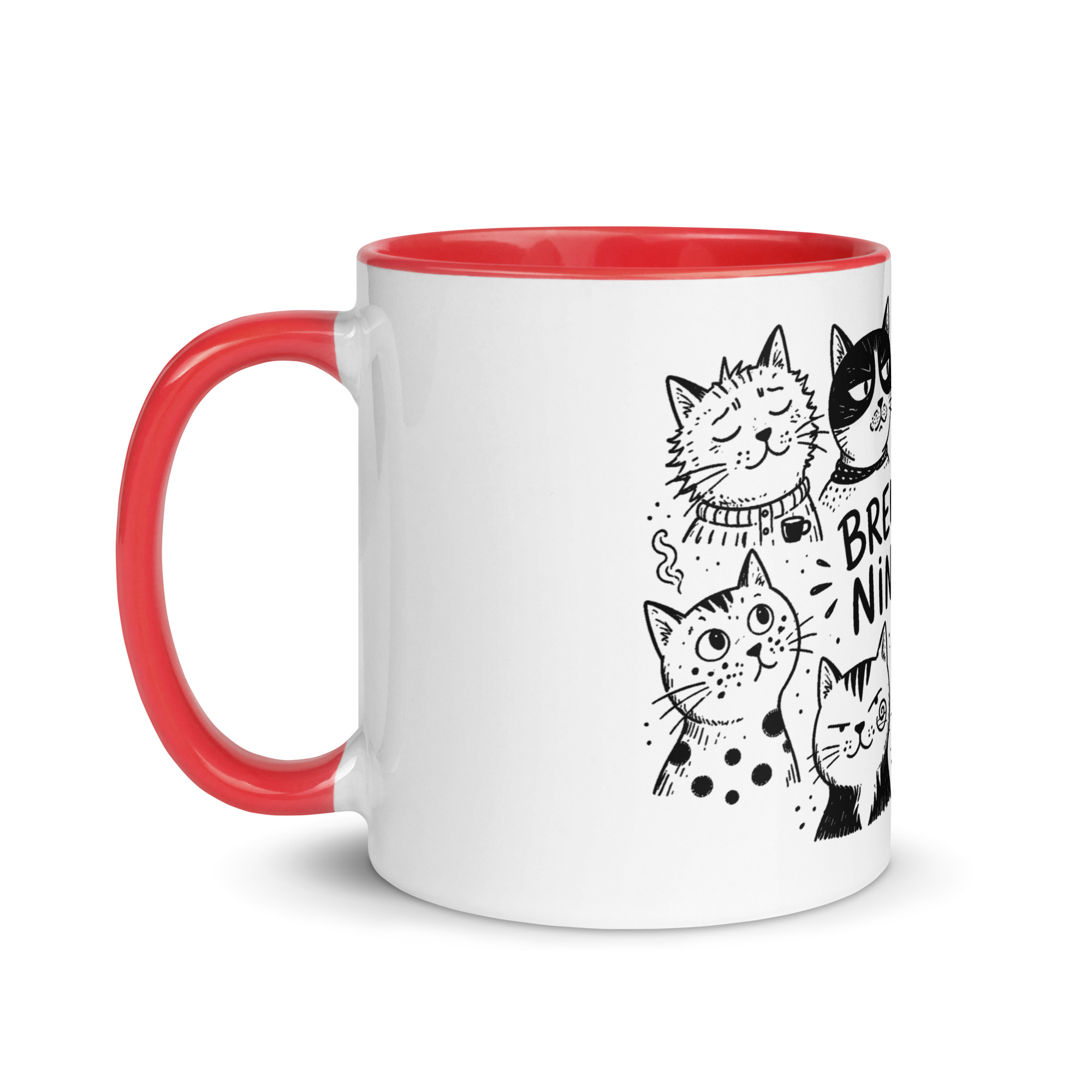 Brewed for Nine Lives Cat Mug with Color Inside - Image 16