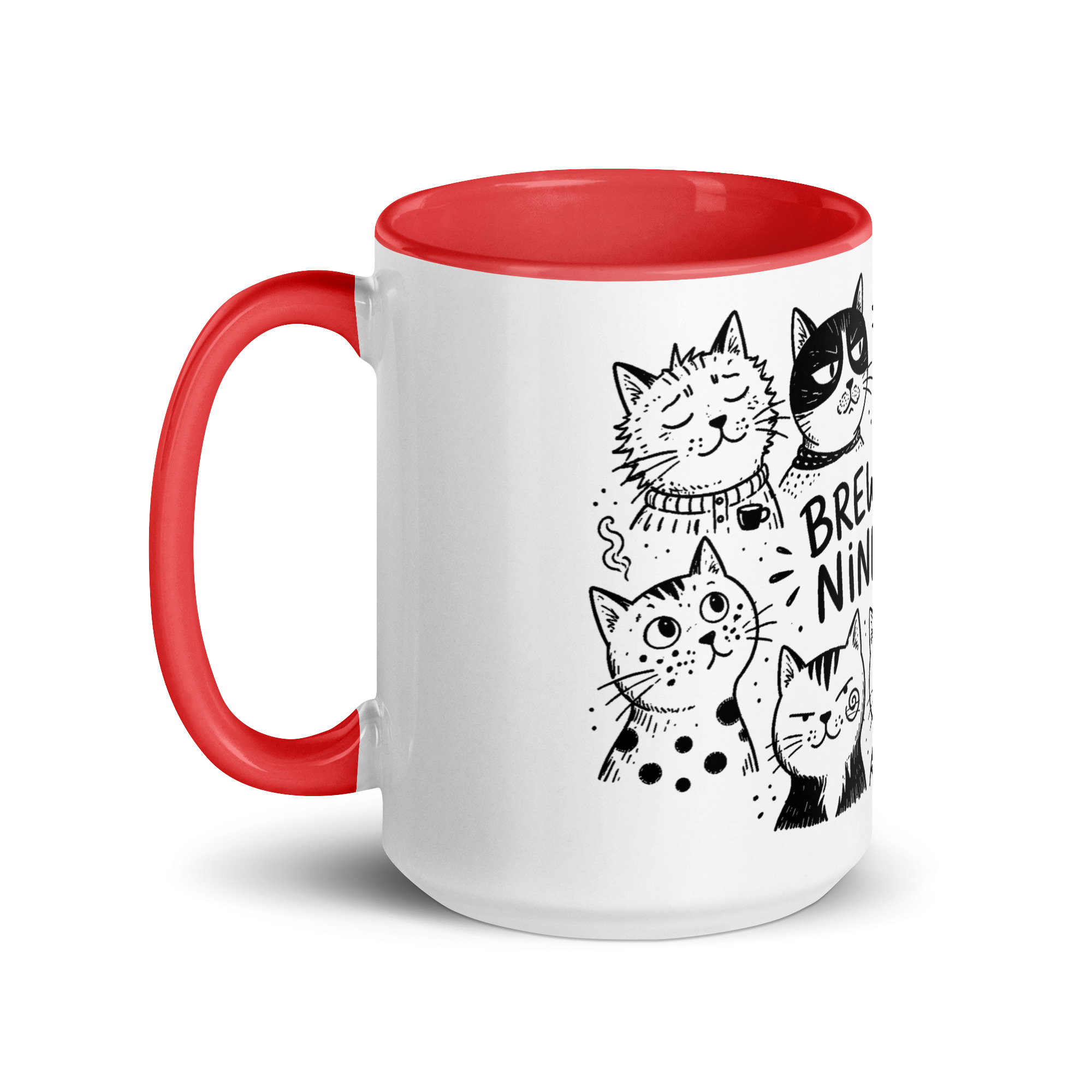 Brewed for Nine Lives Cat Mug with Color Inside - Image 19